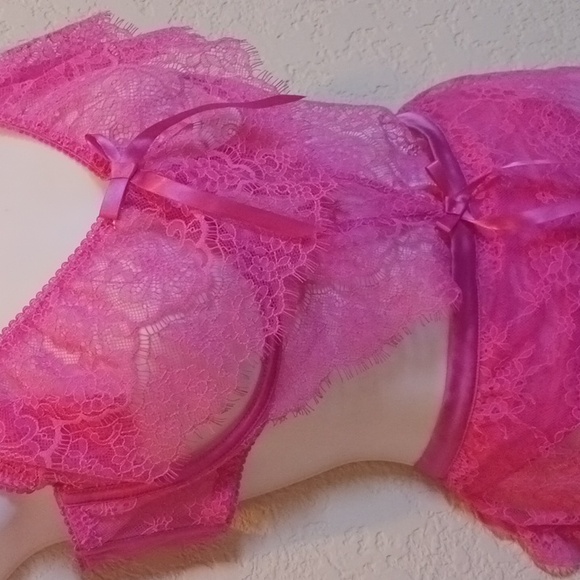 Victoria's Secret Vibrant Pink Lace One Piece XL - Picture 11 of 13